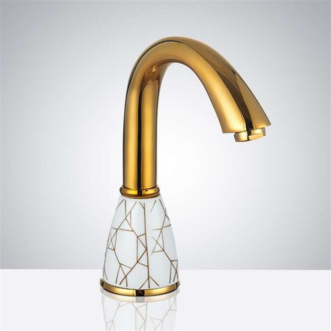 BathSelect Golden Head with Aesthetic Base Commercial  Motion Sensor Faucet