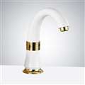 BathSelect Gold Belt and Pearl White Head Commercial Motion Sensor Faucet