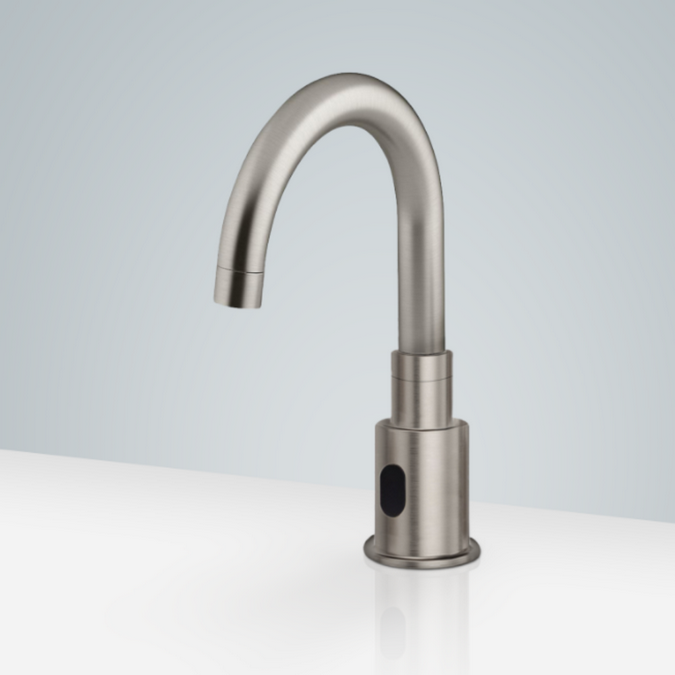 Marsala Solid Brass Deck Mount Commercial Automatic Faucet in Brushed Nickel Finish