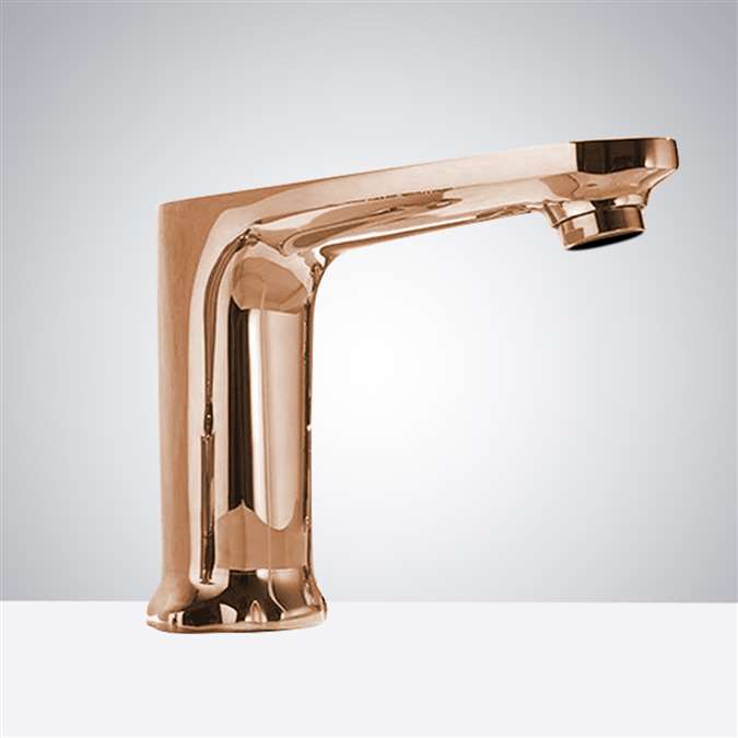 BathSelect Polished Rose Gold Commercial Automatic Touchless Sensor Faucet