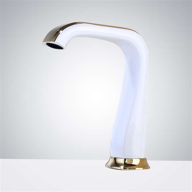 BathSelect White Gold Commercial Automatic Touchless Sensor Faucet