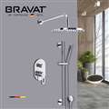 Bravat Classy Chrome Thermostatic Shower System with Handheld Shower