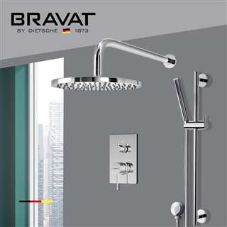 Bravat Chrome Thermostatic Hot & Cold Shower System with Handheld Shower