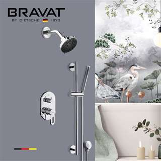 Bravat Chrome Shower Set with Hand Shower and Concealed Valve Mixer