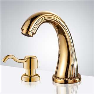 BathSelect Gold Infrared Automatic Electronic Commercial Faucet with Manual Soap Dispenser