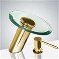 BathSelect Gold Automatic Infrared Electronic Commercial Faucet with Manual Soap Dispenser