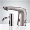 Cancun Commercial Thermostatic Sensor Faucet & Sensor Soap Dispenser In Brushed Nickel