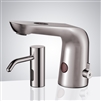 Cancun Hospitality Commercial Thermostatic Sensor Faucet & Sensor Soap Dispenser In Brushed Nickel