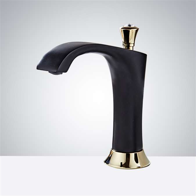 BathSelect The Rook Gold Matte Black Commercial Motion Sensor Faucet