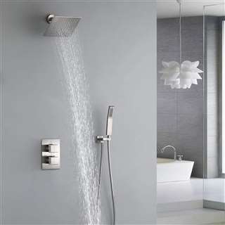 Fontana Rainshower Hotel Thermostatic Brushed Nickel Shower System With Hand Shower