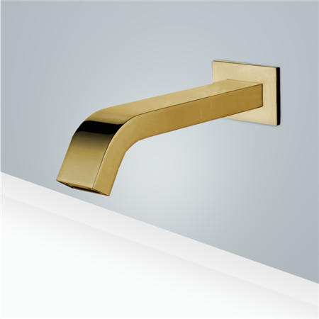 For Luxury Suite Commercial Wall Mount Automatic Motion Sensor Faucet Brushed Gold Finish