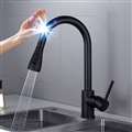 Valencia Matte Black Sensor Touch Kitchen Faucet With Pull Down Sprayer and Button For Two Way Flow