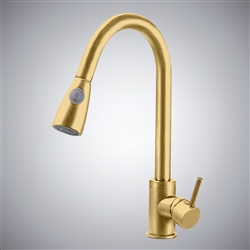 Brushed Gold Single Handle Hot and Cold Sensor Touch Kitchen Sink Faucet