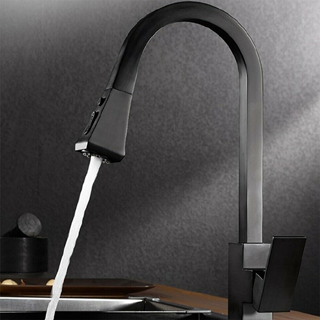 Matte Black Dual Moder Kitchen Sink Faucet with Pull Out Sensor Touch