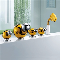 Giaddini Gold Finish Bathtub Faucet and Handheld Shower Set