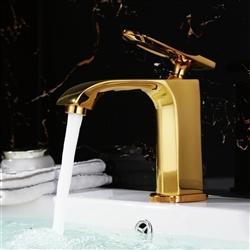 BathSelect Hotel Palermo Gold Finish Waterfall Bathroom Sink Faucet
