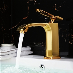 BathSelect Grohe Palermo Gold Finish Waterfall Bathroom Sink Faucet