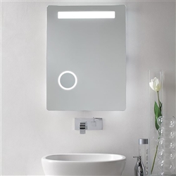LED Lighted Bathroom Makeup Mirror with Magnifier & Sensor Touch Switch