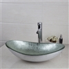 Milan Silver Glass Bathroom Sink Faucet & Drain Combo