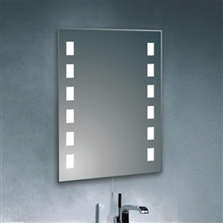 LED Lighted Bathroom Makeup Mirror with Glass Shelf