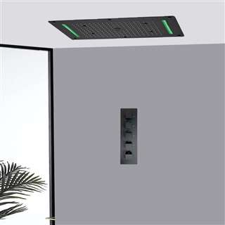 Faenza 27*15in LED Recessed Ceiling Mount 4 Functions Shower System