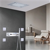 Rome Hospitality Recessed Ceiling Mount Chrome LED Thermostatic Waterfall Rainfall Shower System with Jetted Body Sprays and Hand Shower
