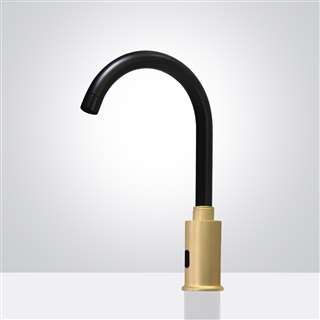Parma Goose Neck Black/Brushed Gold Commercial Automatic Sensor Faucet
