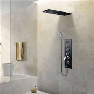 Ferrara Wall Mount Matte Black Digital Rainfall Shower System with Handheld Shower