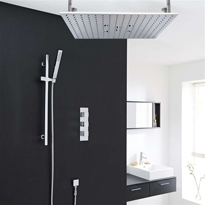 BathSelect Large Shower Head with 3 Ways Mixer & Handshower