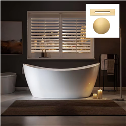 PureSoak elegant white freestanding soaking bathtub by BathSelect