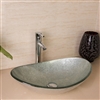 Aegina Oval Bathroom Glass Sink with Faucet & Drain