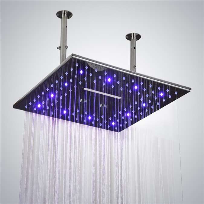 BathSelect 16-Inch-LED-Chrome-Shower-Head