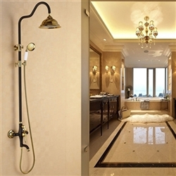 Brasília Oil Rubbed Bronze with Gold Shower Set Hand Shower & Faucet