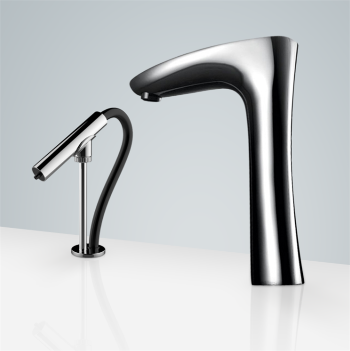 Hospitality Dijon Chrome Finish Cutting Edge Intelligent Digital Touch Sensor Faucet & Automatic Liquid Foam Soap Dispenser