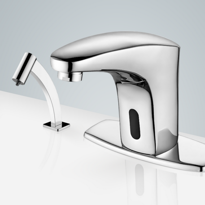 Creteil Motion Sensor Faucet & Automatic Soap Dispenser For Restrooms In Shiny Chrome
