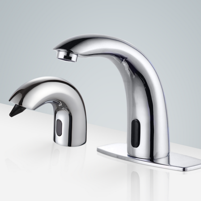 Dax Motion Touchless Sensor Faucet & Automatic Liquid Foam Soap Dispenser For Restrooms In Chrome