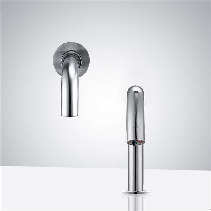 BathSelect Marseille Touchless Chrome Finish Automatic Commercial Sensor Faucet & Automatic Soap Dispenser