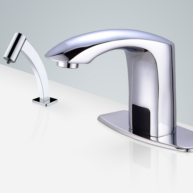 BathSelect Creteil Touchless Motion Sensor Faucet & Automatic Liquid Soap Dispenser for Restrooms in Chrome Finish