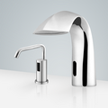 BathSelct Toulouse Waterfall High Quality Motion Chrome Sensor Faucet & Automatic Soap Dispenser for Restrooms