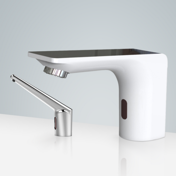 Valence Electronic Chrome Automatic Motion Sensor Faucet & Automatic Liquid Soap Dispenser For Restrooms