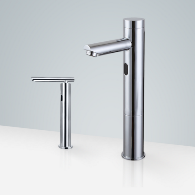 St. Gallen Chrome Motion Sensor Faucet & Automatic Soap Dispenser For Restrooms