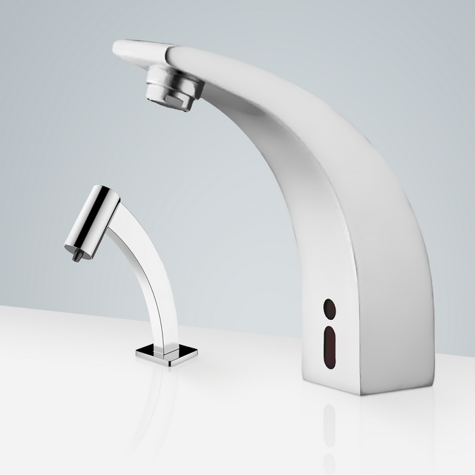BathSelect Cholet Motion Sensor Faucet & Automatic Soap Dispenser for Restrooms in Chrome Finish
