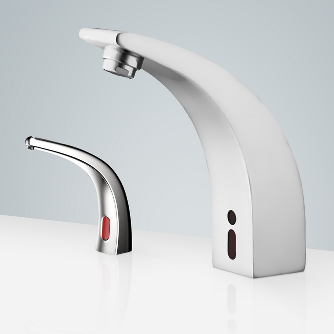 BathSelect St. Gallen Chrome Touchless Commercial Motion Sensor Faucet & Automatic Soap Dispenser for Restrooms