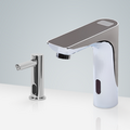 BathSelect Marsala Chrome Digital Display Automatic Motion Sensor Faucet Black Top & Automatic Liquid Soap Dispenser for Restrooms