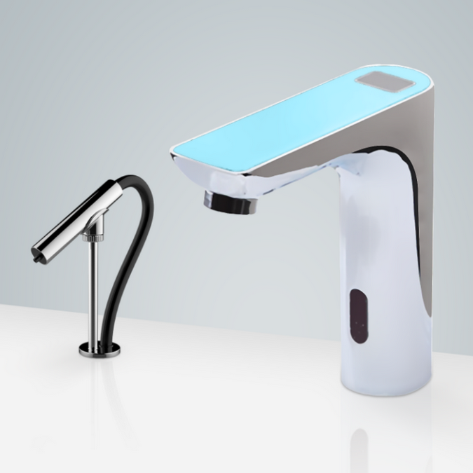 BathSelect Chatou Hands Free Digital Display Faucet And Liquid Soap Dispenser, Battery Operated Sensor