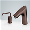 BathSelect Sète Light Oil Rubbed Bronze Commecial Touchless Motion Sensor Faucet & Sensor Deck Automatic Soap Dispenser for Restrooms