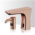 Lima Rose Gold Commercial Automatic Motion Sensor Bathroom Faucet With Matching Soap Dispenser