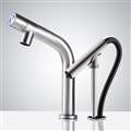 Cairo Electronic Commercial Automatic Sensor Faucet In Brushed Nickel Finish And Automatic Hand Sanitizer Soap Dispenser