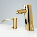BathSelct St. Gallen Hands Free Motion Sensor Faucet & Automatic Soap Dispenser for Restrooms in Gold Tone