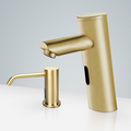 BathSelct St. Gallen Hands Free Motion Sensor Faucet & Automatic Soap Dispenser for Restrooms in Brushed Gold Tone
